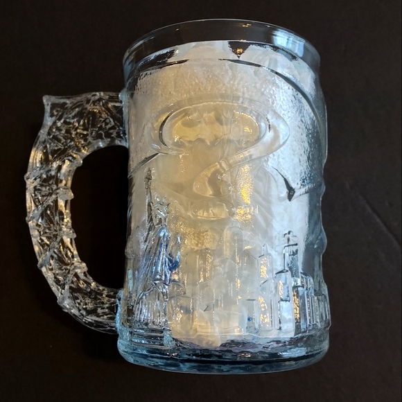 Vintage 1995 McDonald's Batman Forever Clear Glass Mug DC Comics - Picture 2 of 8